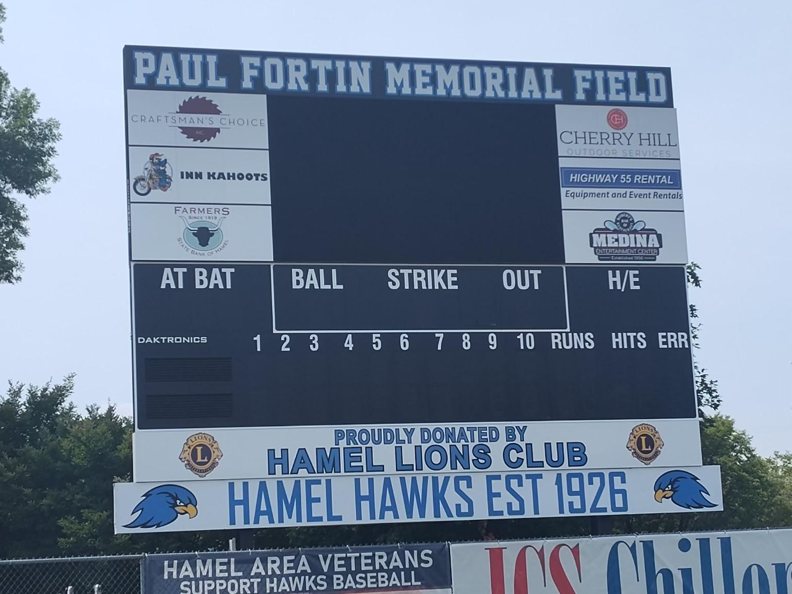 Paul Fortin Memorial Field video scoreboard image